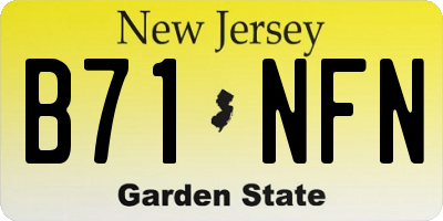 NJ license plate B71NFN