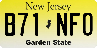 NJ license plate B71NFO