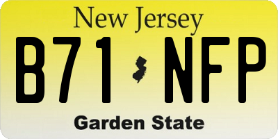 NJ license plate B71NFP