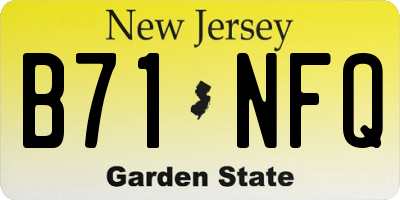 NJ license plate B71NFQ