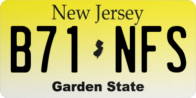 NJ license plate B71NFS
