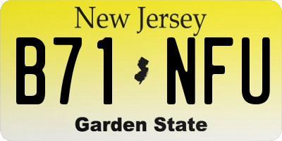 NJ license plate B71NFU