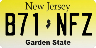 NJ license plate B71NFZ