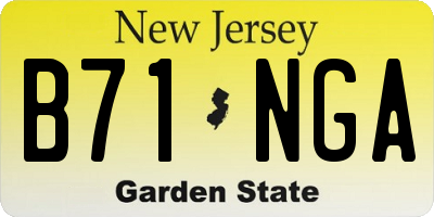 NJ license plate B71NGA