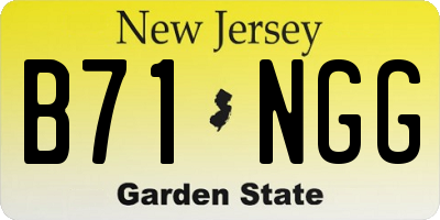 NJ license plate B71NGG