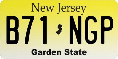 NJ license plate B71NGP