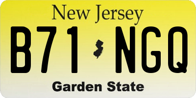 NJ license plate B71NGQ