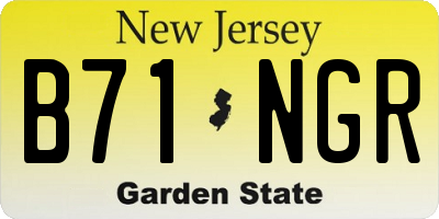 NJ license plate B71NGR