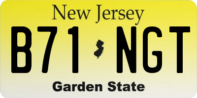 NJ license plate B71NGT