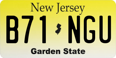 NJ license plate B71NGU