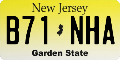 NJ license plate B71NHA
