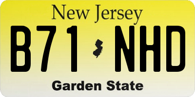 NJ license plate B71NHD