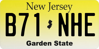 NJ license plate B71NHE