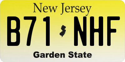 NJ license plate B71NHF