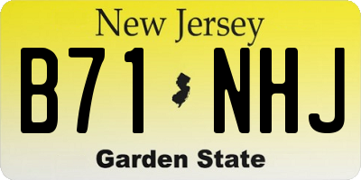 NJ license plate B71NHJ