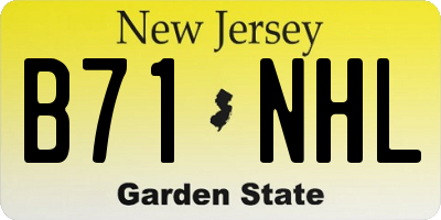 NJ license plate B71NHL