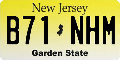 NJ license plate B71NHM