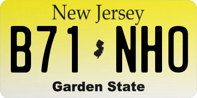 NJ license plate B71NHO