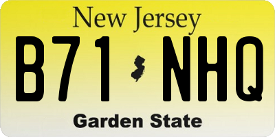 NJ license plate B71NHQ