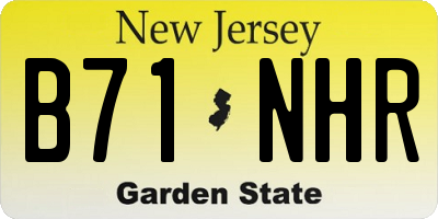 NJ license plate B71NHR