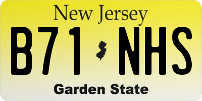 NJ license plate B71NHS