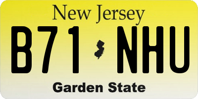 NJ license plate B71NHU