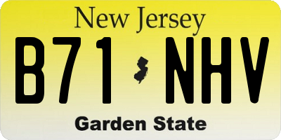 NJ license plate B71NHV