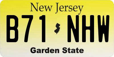 NJ license plate B71NHW