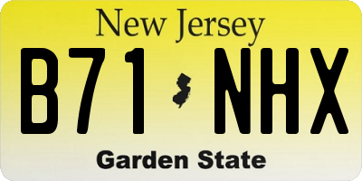 NJ license plate B71NHX