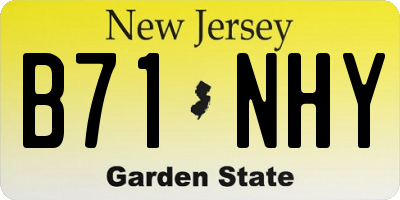 NJ license plate B71NHY