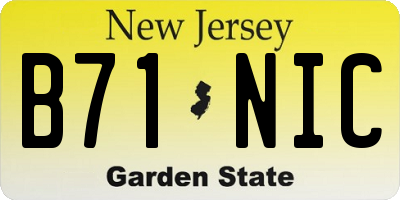 NJ license plate B71NIC