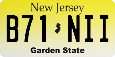 NJ license plate B71NII