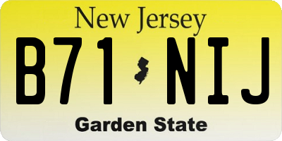 NJ license plate B71NIJ