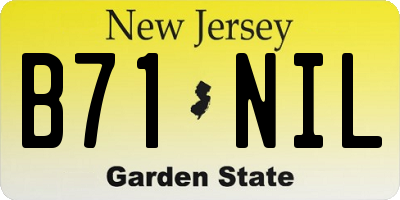 NJ license plate B71NIL