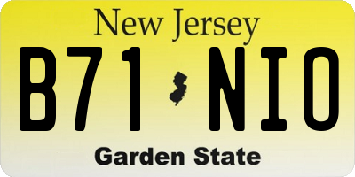 NJ license plate B71NIO