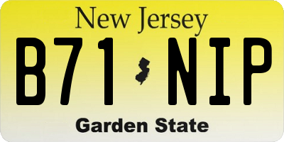 NJ license plate B71NIP