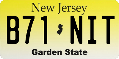 NJ license plate B71NIT