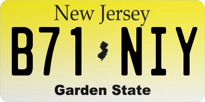 NJ license plate B71NIY