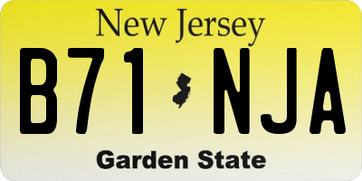 NJ license plate B71NJA