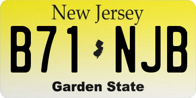 NJ license plate B71NJB