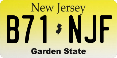 NJ license plate B71NJF