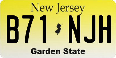 NJ license plate B71NJH