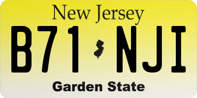 NJ license plate B71NJI