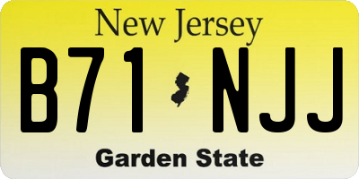 NJ license plate B71NJJ