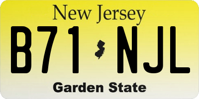 NJ license plate B71NJL
