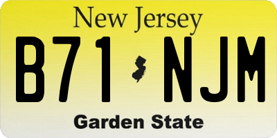 NJ license plate B71NJM
