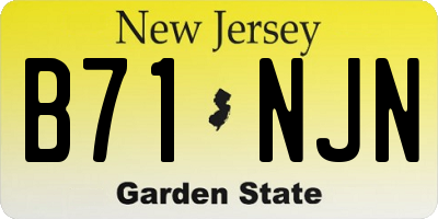 NJ license plate B71NJN