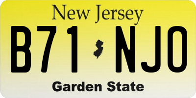 NJ license plate B71NJO