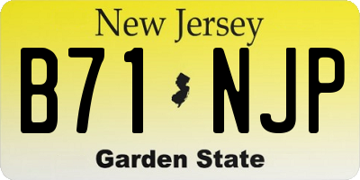 NJ license plate B71NJP