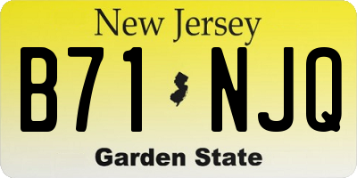 NJ license plate B71NJQ